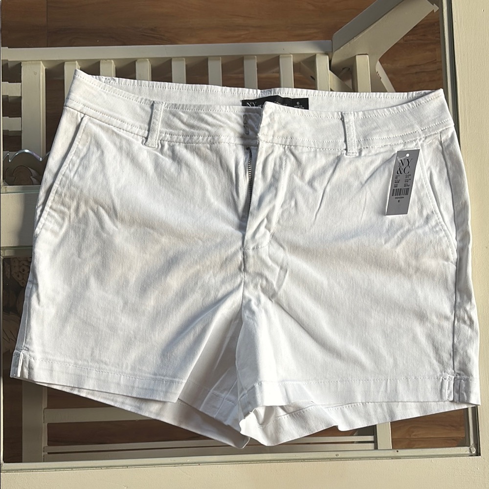 New York & Company White Shorts Classic Summer Style